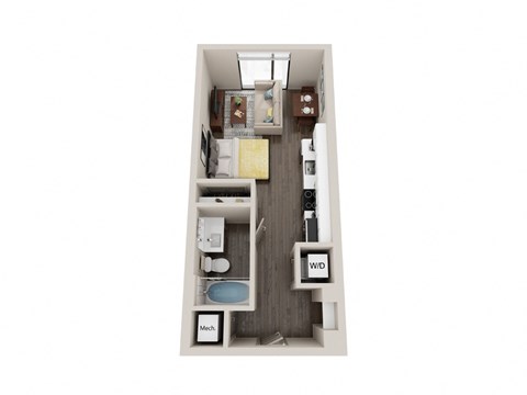 a 1 bedroom floor plan  studio